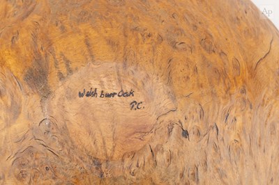 Lot 756 - PAUL CLARE; a turned Welsh burr oak bowl with...
