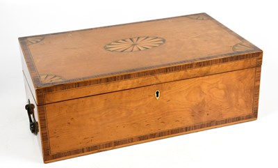 Lot 25 - An Edwardian inlaid satinwood writing slope of...