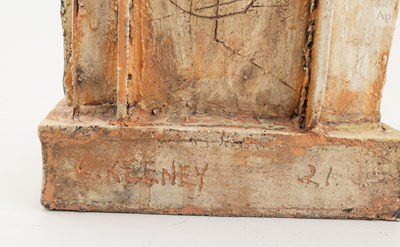 Lot 101 - CHRISTY KEENEY (born 1958); a flat earthenware...