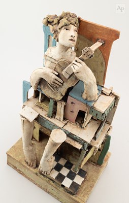 Lot 101 - CHRISTY KEENEY (born 1958); a flat earthenware...