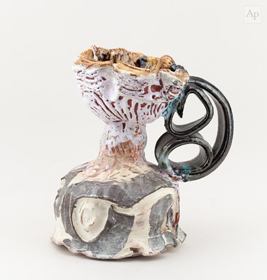 Lot 633 - SIMON CARROLL (1964-2009); an earthenware jug...