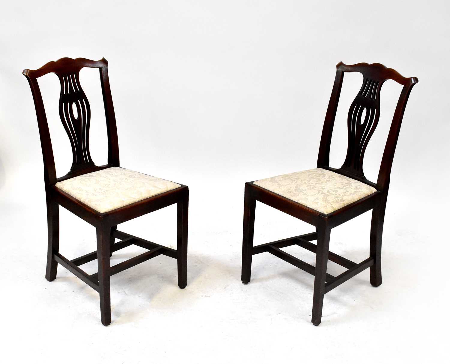 Lot 49 - Four 19th century oak dining chairs with...