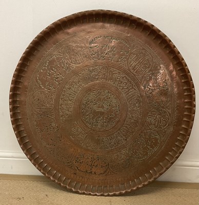 Lot 220 - A late 19th century large copper tray, with...