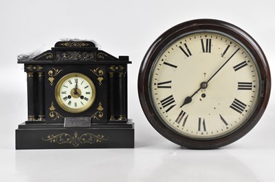 Lot 269 - A 19th century station type wall clock with...