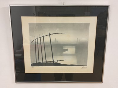 Lot 437 - TREVOR GRIMSHAW (1947-2001); a black and white...