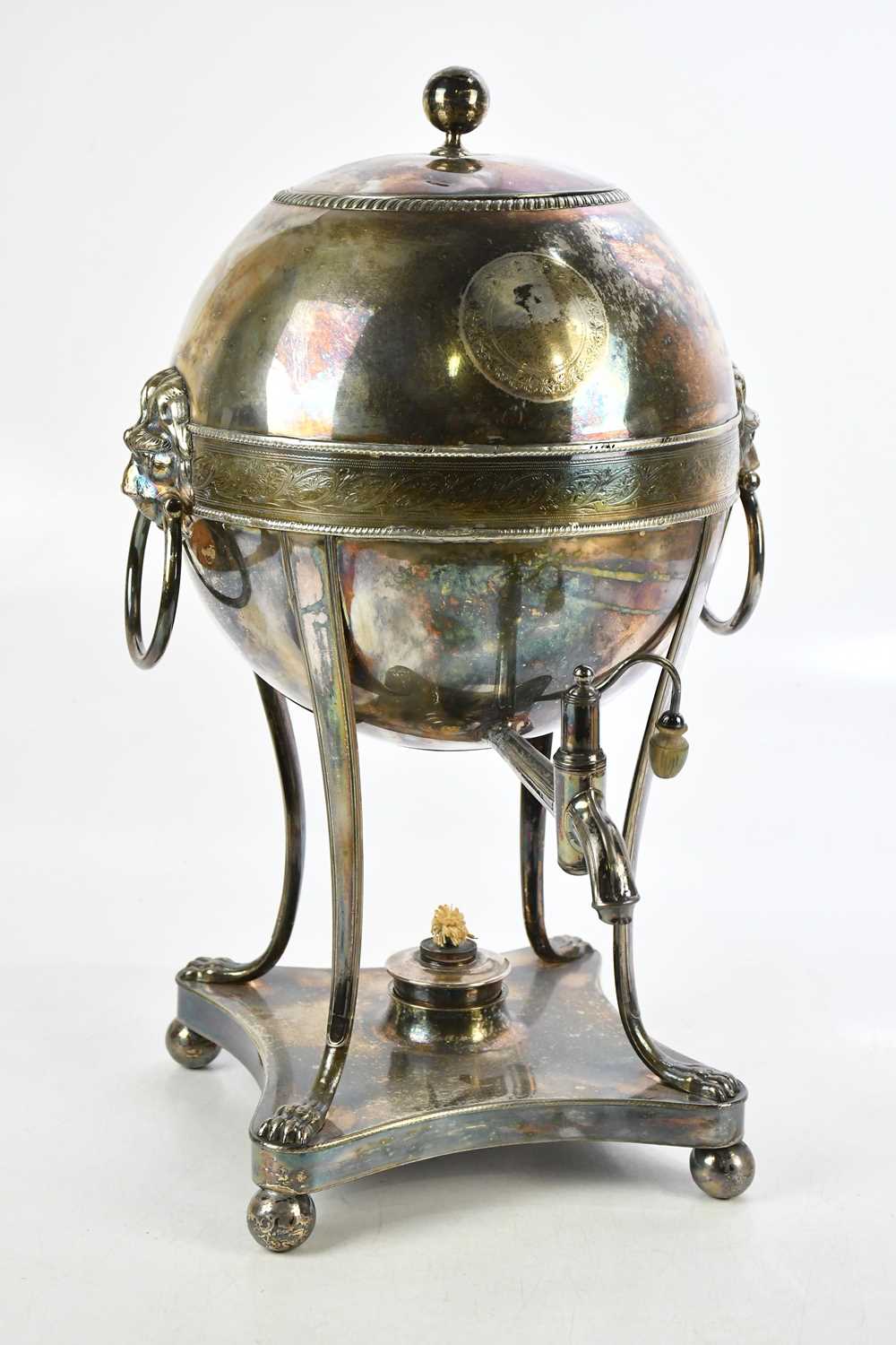 Lot 1503 - A 19th century silver plated tea urn of...