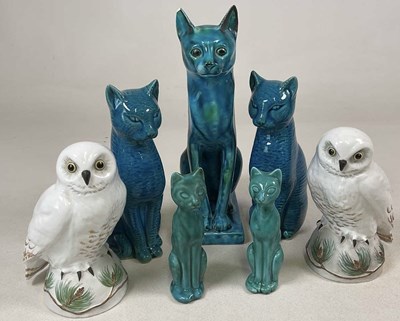 Lot 312 - A quantity owl and pussycat figures, to...