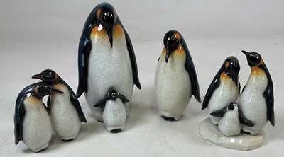 Lot 313 - Four glazed stoneware Emperor Penguin figure...