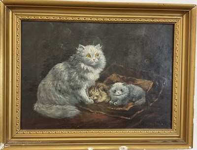 Lot 433 - LOUIS WAIN (1860-1939); oil on canvas, study...