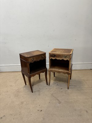 Lot 1096 - A pair of reproduction bedside cabinets, with...