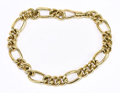 Lot 1256 - A 9ct yellow gold fetter and curb link...