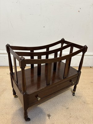 Lot 1098 - A reproduction mahogany Canterbury with single...