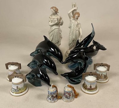 Lot 315 - POOLE POTTERY; dolphins, and Coalport...