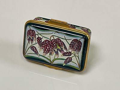 Lot 15 - MOORCROFT; an enamel 'Fritillary' design...