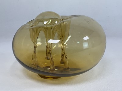 Lot 357 - DRAGAN DROBNJAK; a Yugoslavan handblown amber...