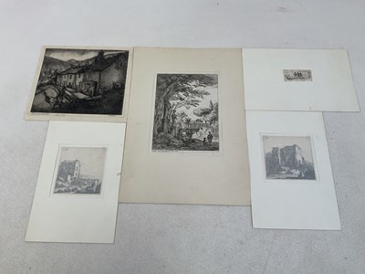 Lot 461 - A group of interesting etchings including two...