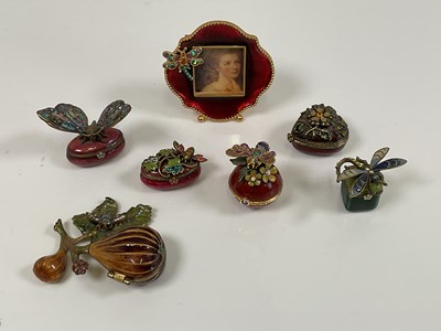 Lot 2 - JAY STRONGWATER; seven miniature enamelled...