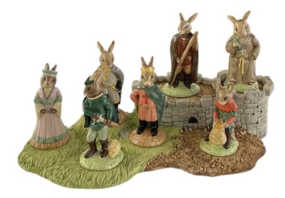 Lot 559 - ROYAL DOULTON; seven ceramic Bunnykins figures...