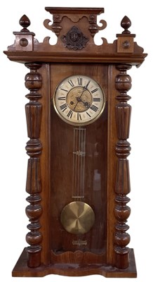 Lot 82 - A late 19th century walnut cased German Vienna...