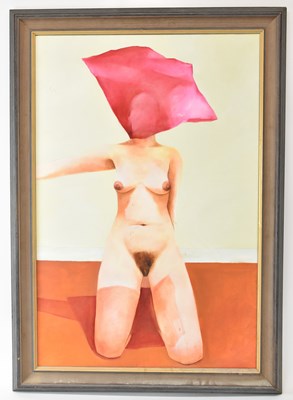 Lot 150 - PETER MCARDLE; oil on canvas, nude, 'Veil',...