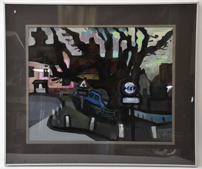 Lot 133 - UNATTRIBUTED; oil on board, abstract street...