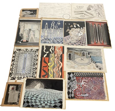 Lot 236 - RON WOOD (1922-2009); nine assorted abstract...