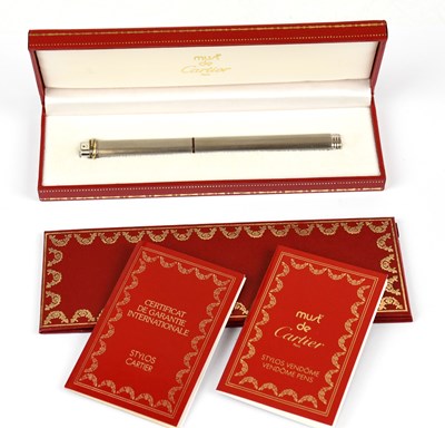 Lot 117 - MUST DE CARTIER; a Vendome fountain pen, with...