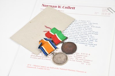 Lot 205 - A WWI medal duo awarded to William E Wedgwood,...