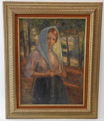 Lot 231 - E SOINTIM; oil on canvas, portrait of a lady,...