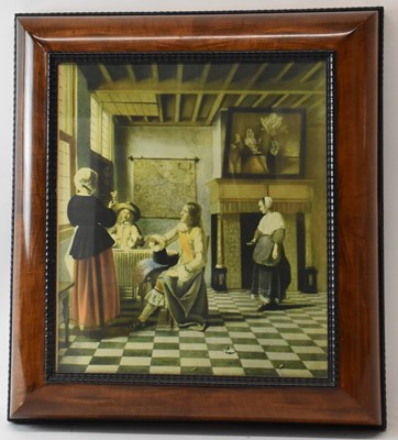 Lot 38 - A late Victorian walnut and ebonised framed...