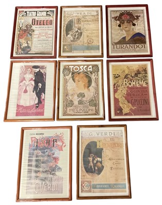 Lot 224 - A set of eight reproduction printed opera...