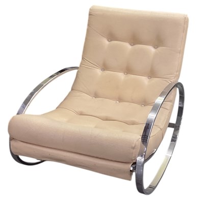 Lot 1 - MILO BAUGHMAN; a mid century cream leather...