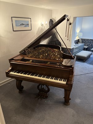 Lot 426 - STEINWAY & SONS; a late Victorian carved...