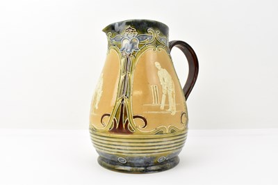 Lot 28 - DOULTON LAMBETH; a 19th century stoneware jug...