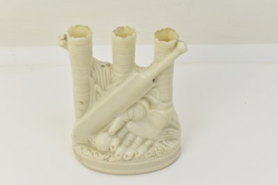 Lot 38 - CRICKET INTEREST; a Victorian Parian ware...