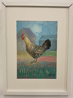 Lot 502 - ALEX WILLIAMS; oil on board; 'Speckled Bantam',...