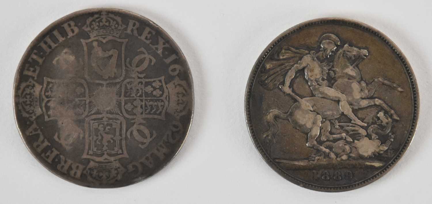 Lot 1551 - Two silver crowns comprising a Charles II 1662...