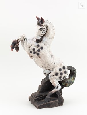 Lot 349 - LAWSON RUDGE (born 1936); a tall raku...