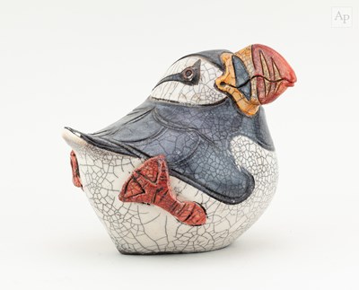 Lot 270 - JENNIE HALE (born 1956); a raku sculpture of a...