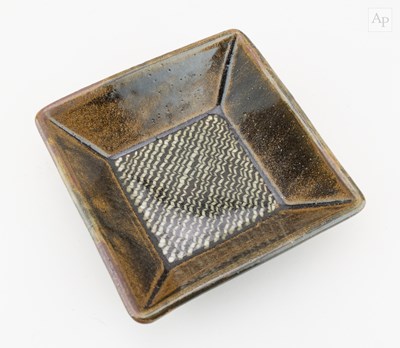 Lot 181 - EDWARD HUGHES (1953-2006); a square stoneware...