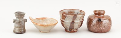 Lot 5 - AKIKO SATO; a small salt glazed Iga vase,...