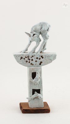 Lot 261 - IAN GREGORY (1942-2021); a grogged stoneware...