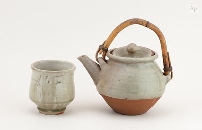 Lot 457 - MIKE DODD (born 1943); a stoneware teapot with...