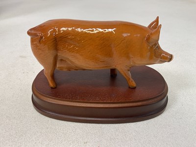 Lot 340 - ROYAL WORCESTER; a glazed figure of a sow,...