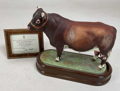 Lot 331 - ROYAL WORCESTER; a model of a Dairy Shorthorn...