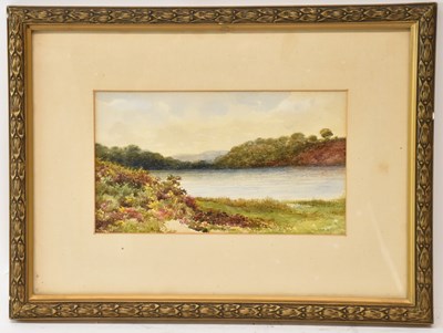 Lot 121 - WILLIAM HART (1823-1894); watercolour, lake...