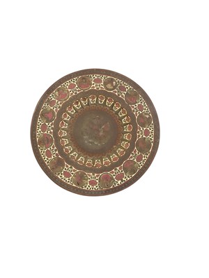 Lot 483 - A modern Indian circular painted copper wall...