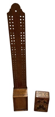 Lot 294 - A 19th century oak cribbage tower, height 57cm,...