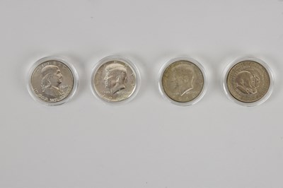 Lot 1485 - Four silver half dollar coins comprising 1953...
