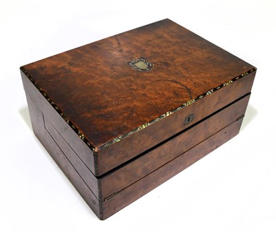 Lot 47 - A Victorian walnut writing slope, with fold...
